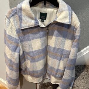 Wild Fable Blue and Cream Checkered Jacket